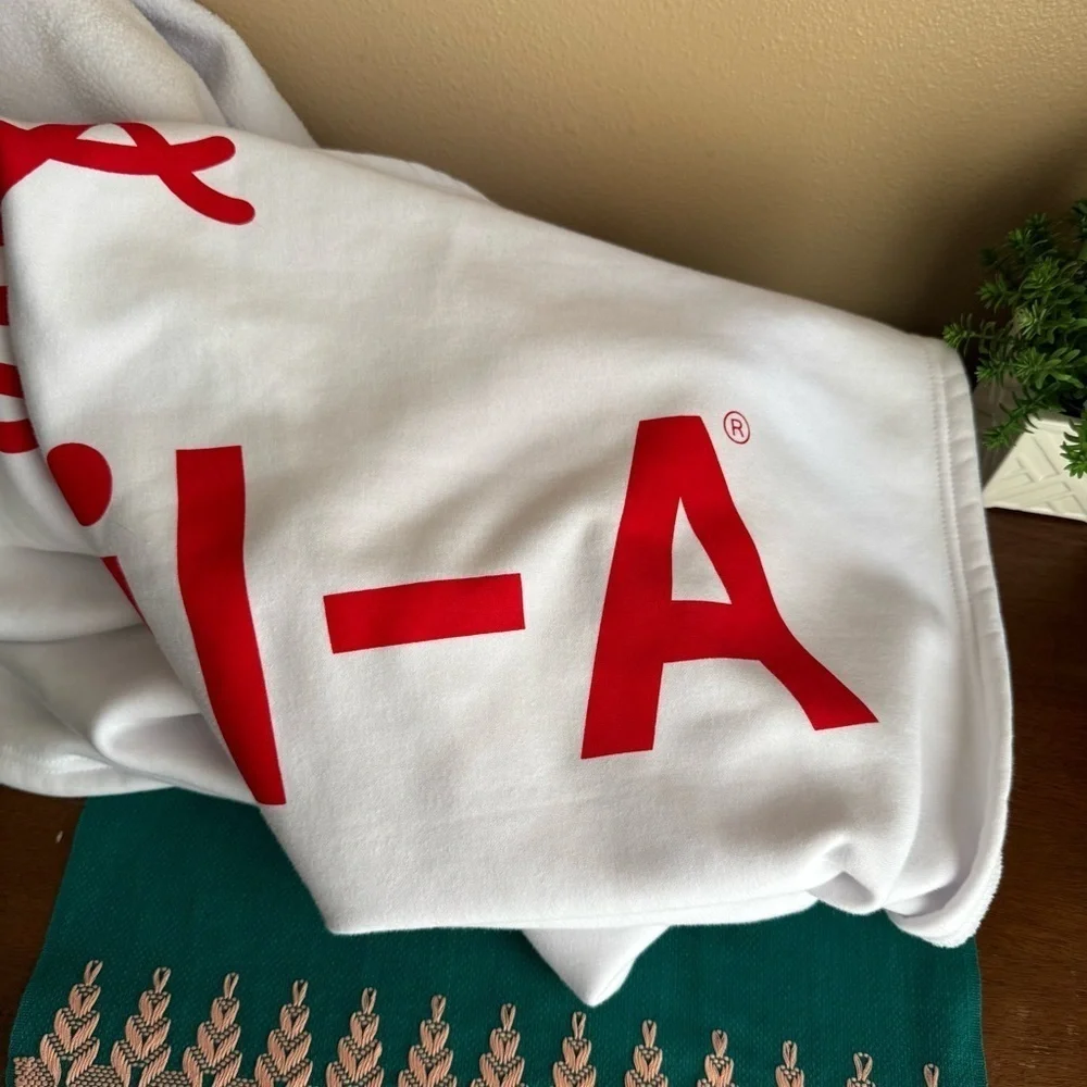 Chik-Fil-A Nugget Sauce 50x60 white and red throw blanket